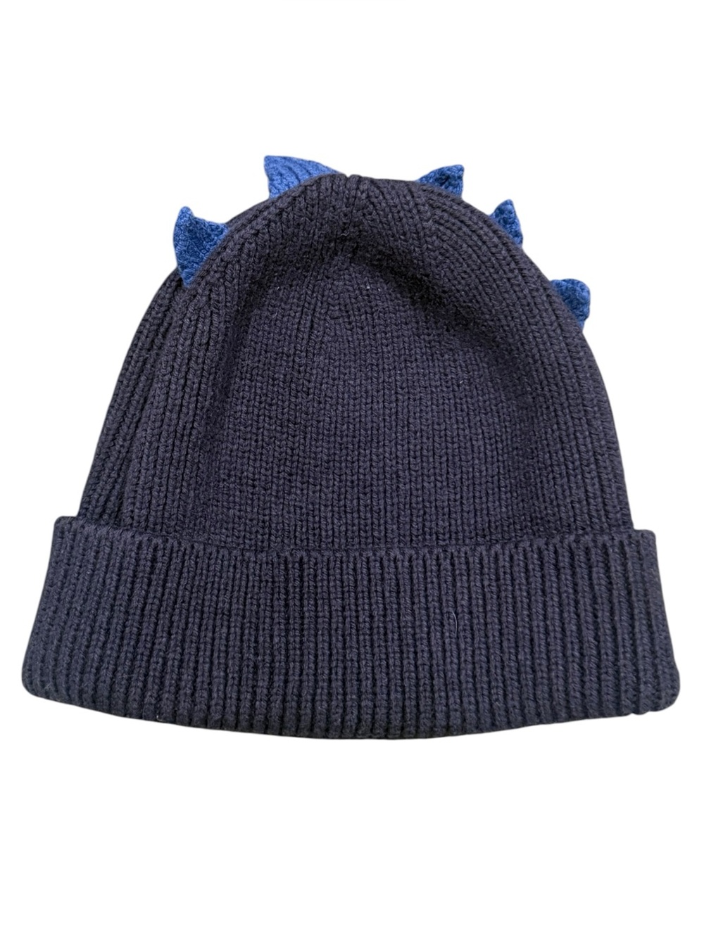 GAP Toddler Boy Navy Beanie with Blue Dino Spikes Cute Winter Cozy Warm Hat S/M